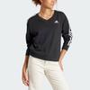 Women's Essentials 3-Stripes V-Neck Sweatshirt Black IQ4835