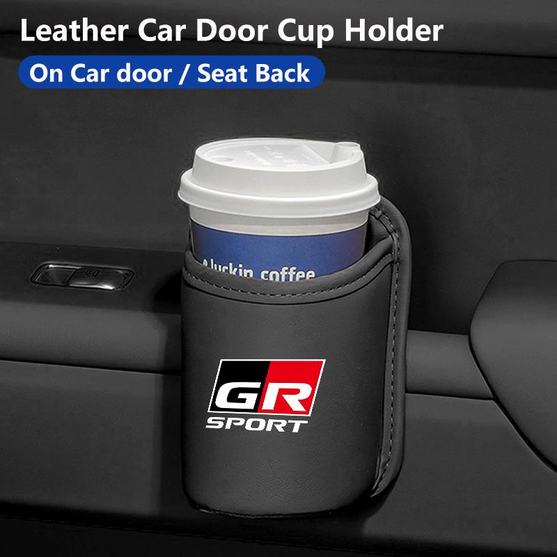 Car Door Cup Holder Leather Drink Storage Seat Organizer For Toyota GR Sport Corolla Yaris Camry Prius RAV4 CHR Key Accessories