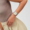 SWATCH SKIN IRONY series quartz movement simple brown tone fashionable luminous watch 43mm beige dial stainless steel case leather strap SS07S135
