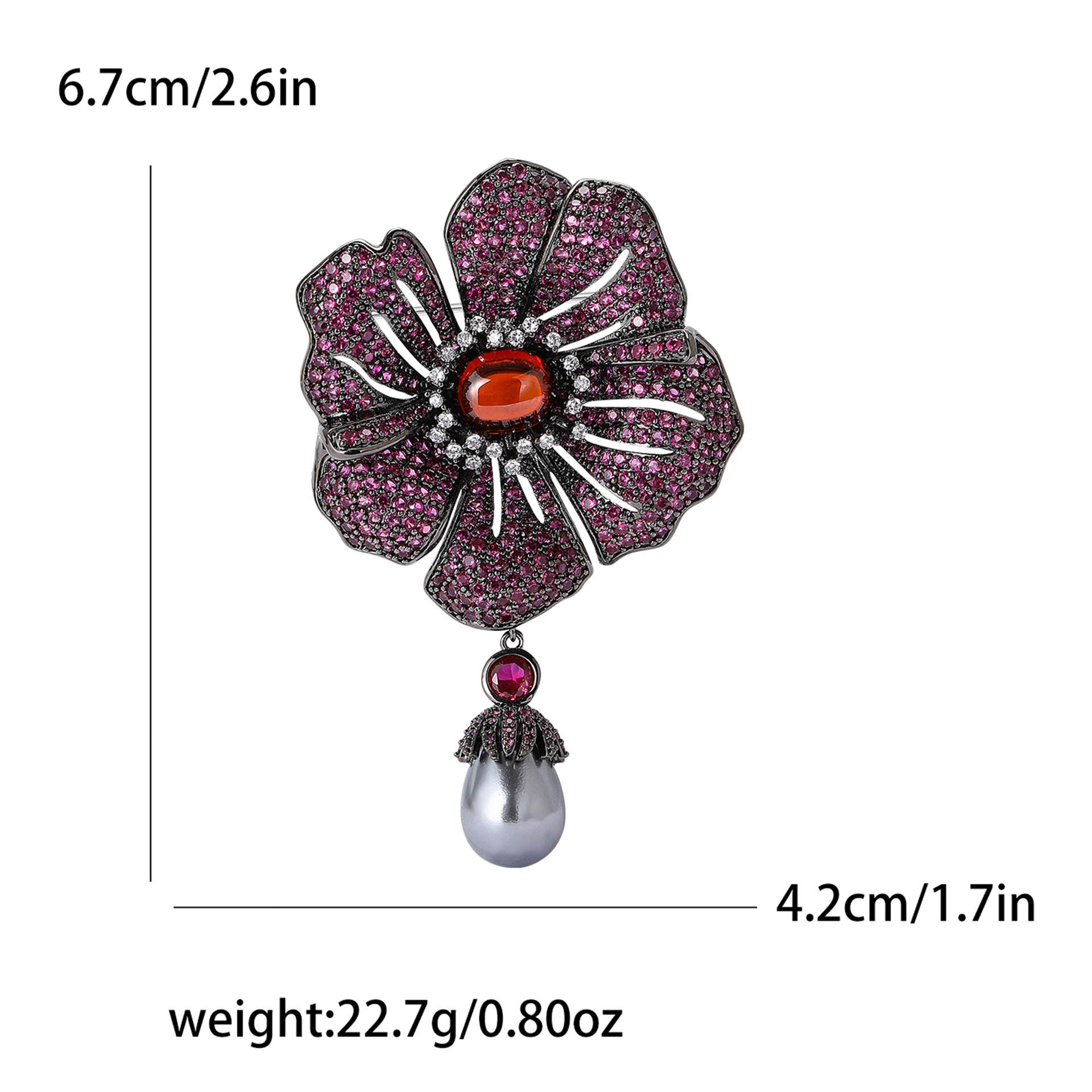 

Высококачественная модная легкая роскошная медная циркониевая брошь-бегония, элегантная женская брошь для костюма в стиле ретро, ювелирное украшение