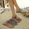 Flat-bottomed Slip-on Shoes, Large Size, Low Heel, Women's Sandals
