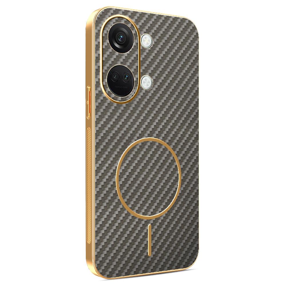 For OnePlus Ace 2V/Nord 3 5G Phone Case Carbon Fiber Textured Electroplated TPU Back Cover