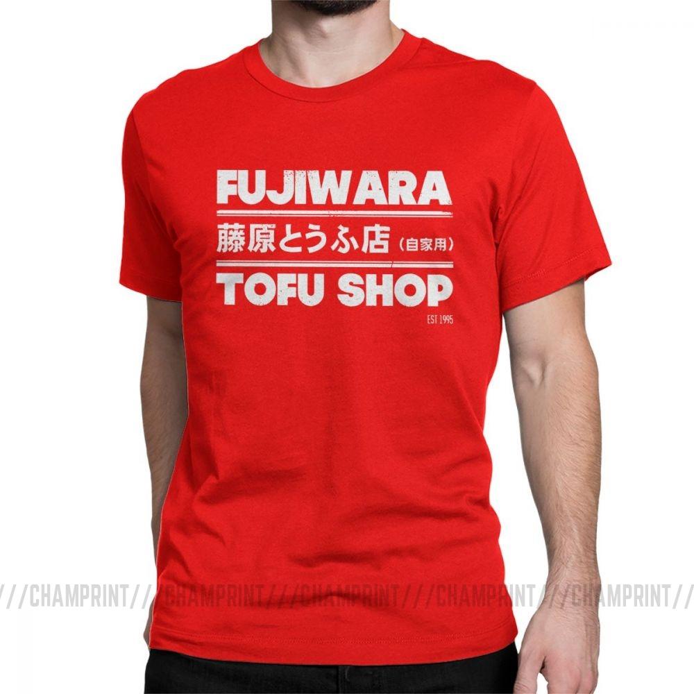Anime Initial D Tees Fashion Fujiwara Takumi Fujiwara Tofu Shop T Shirt Men S Cotton Vintage