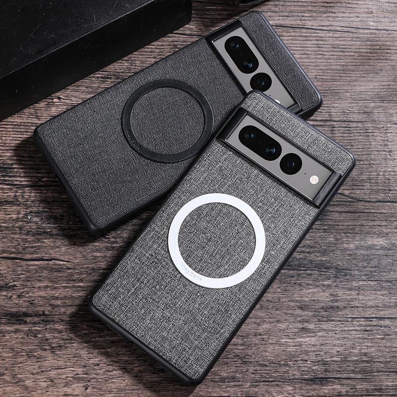 For Google Pixel 8 Pro Magnetic Phone Case Compatible with MagSafe Cloth Texture TPU Cover