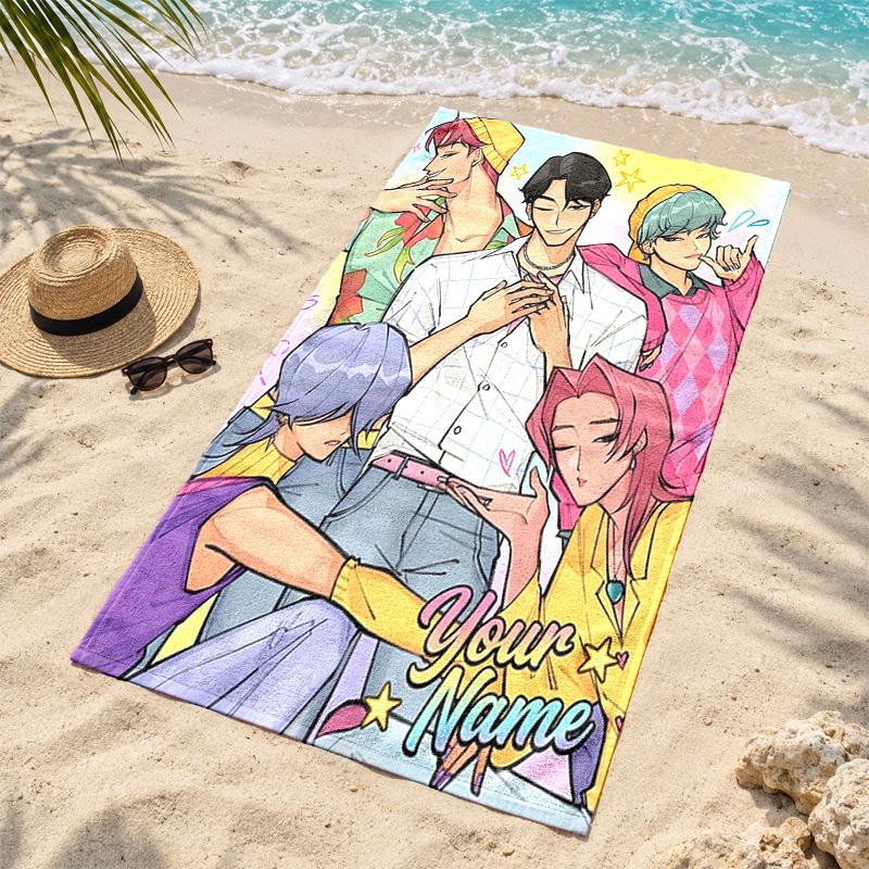 Kpop Demon Hunters Custom Name Beach Towels Also Serve As Bath Towels Summer Essential a Musthave for the Outdoors the Beach and the Pool