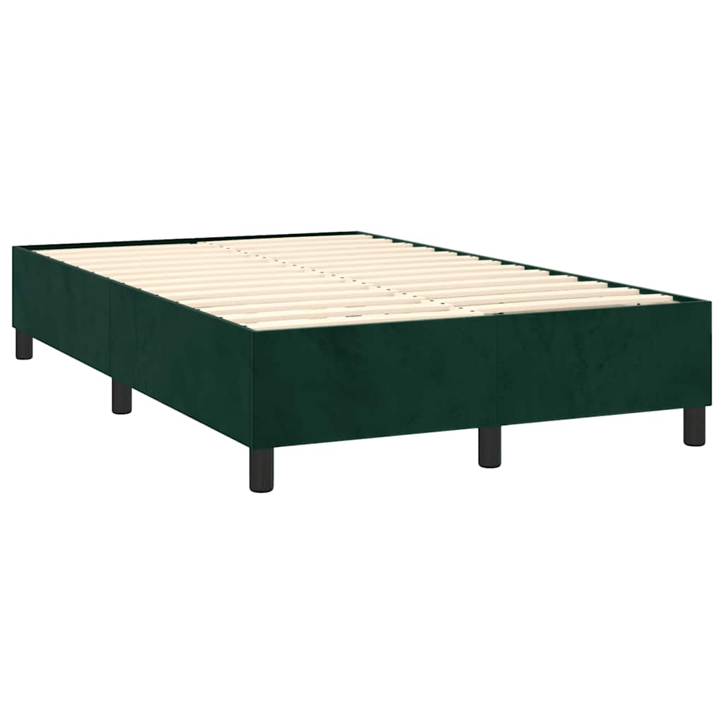 Vidaxl Łóżko Kontynentalne Z Materacem I Led Zielony Aksamit 120X200Cm