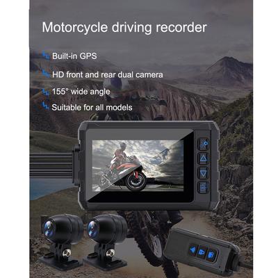 Motorcycle Driving Recorder, Built-in GPS, Wireless WiFi Waterproof, 1080P Front and Rear Dual Recording Motorcycle Recorder