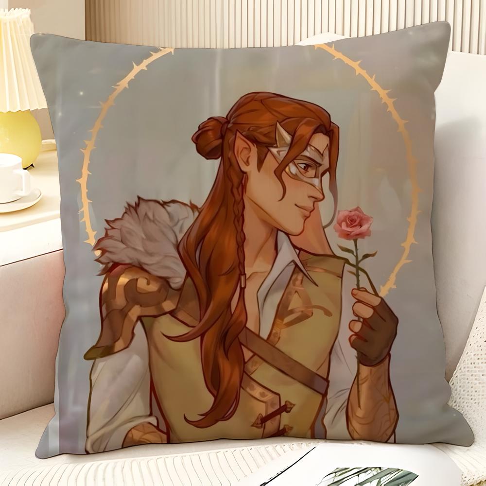 Novel AA Court of Thorns and Roses Natural Linen Organic Fabric DoubleSided Printing Sofa Home Decor Gift Pillow Case