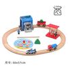 Diy Wooden Train Track Set Police Station Is Compatible with All Brands of Railway Toys Road Accessories for Children Gifts