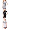 Elegant Sports Women Letter Love Printed Long T-shirt One-piece Casual Dress Zipper