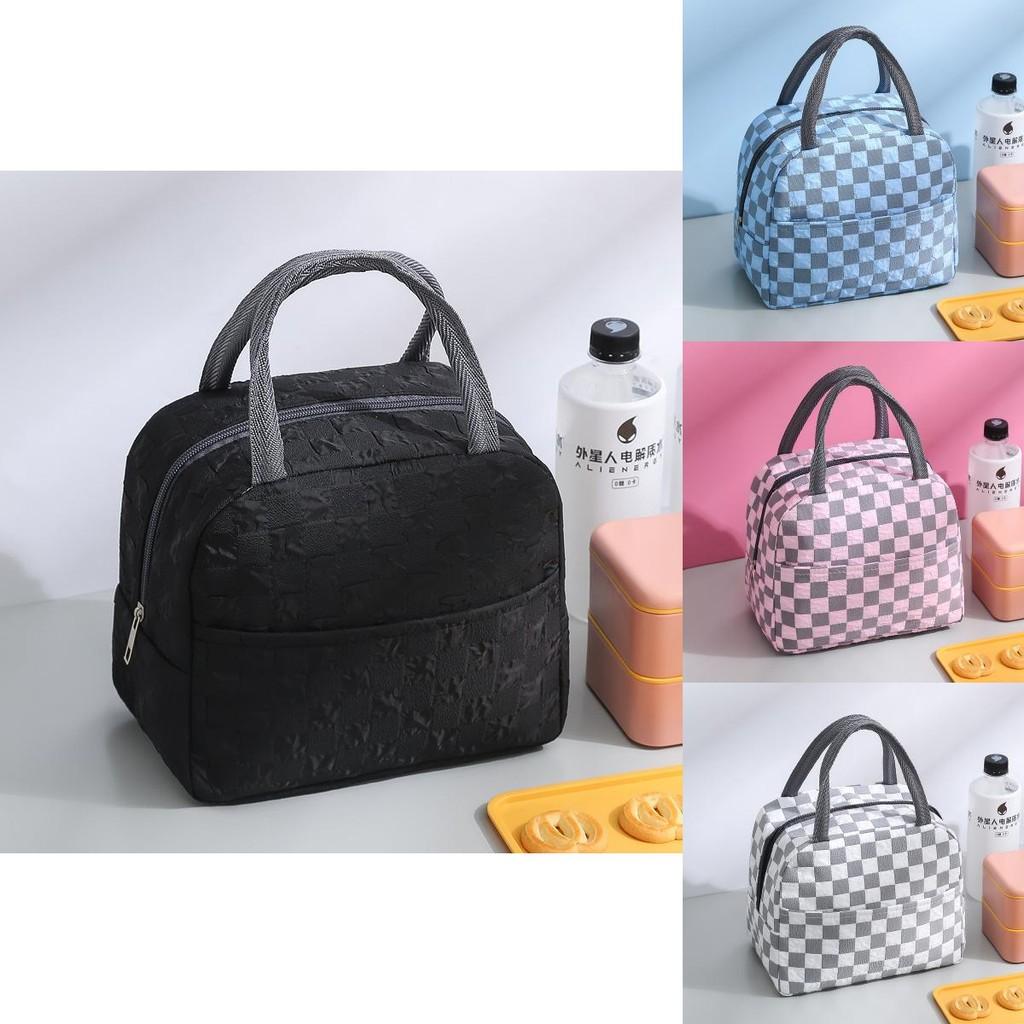 Multi-functional Bubble Grid Oxford Fabric Thermal Lunch Bag With Waterproof Feature