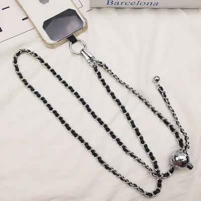 Mobile Phone Lanyard Small Fragrance Style Pickup Chain Cross-body Round Ball Telescopic Buckle Decoration Adjustable Lanyards