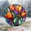 2D Flat Acrylic Round Decoration , Use No Batteries/Electricity Needed, Unique Indoor/Outdoor Decoration , Multipurpose Traditional