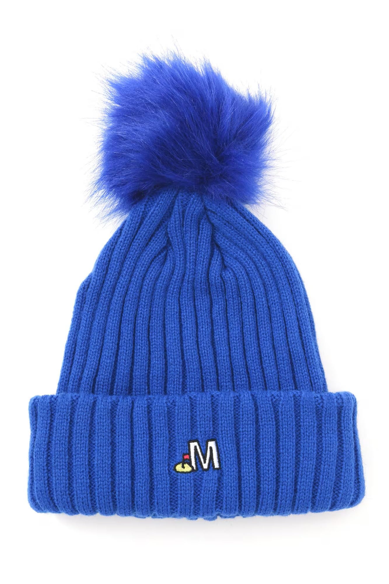 

[Master Bunny] Женская вязаная шапка (с помпоном и отворотом) Кепка для гольфа 758-4287102 110Синий FR