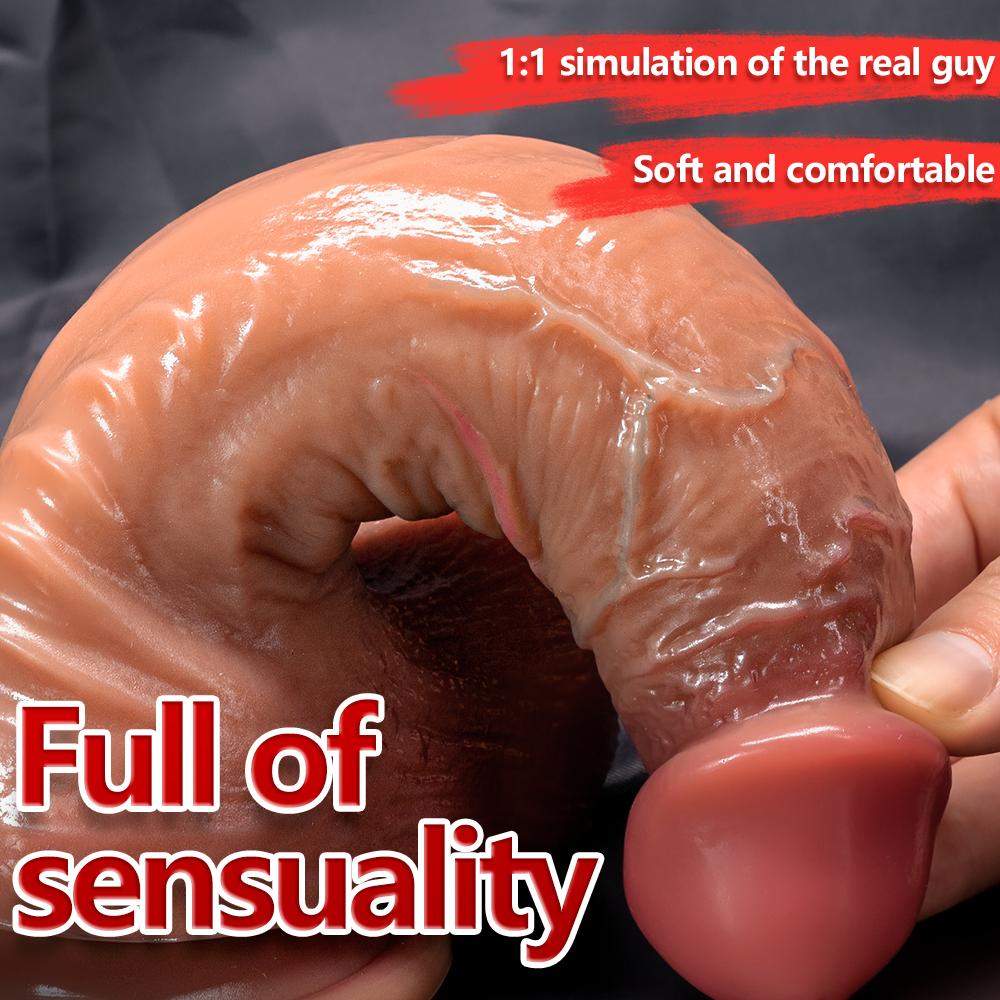 Liquid Silicone Dildo Cocked Head Artificial Penis Makeup Female Masturbator Thick Long Vacation Penis Adult Sexual Supplies
