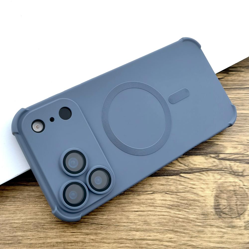 Luxury Shockproof AirBag Soft Magsafe Case For iPhone 17 Air 16 15 14 13 12 Pro Max 17Pro iPhone17 16Pro Wireless Charge Cover
