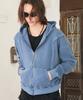 Sserpe Raw Pigment Waffle Zip-Up Hoodie Blue