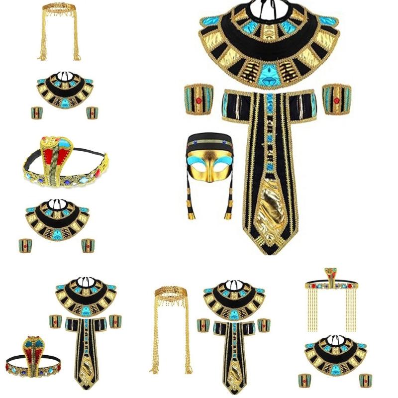 Queen Cosplay Headdress Costume Headwear for Girl Halloween Hair Hoop Cosplay Egyptian Snake Hair Hoop