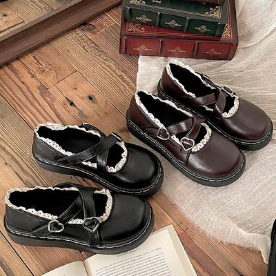Retro Thick-soled Mary Jane Small Leather Shoes Spring and Autumn with Skirt Black French Versatile Light Mouth Single Shoes