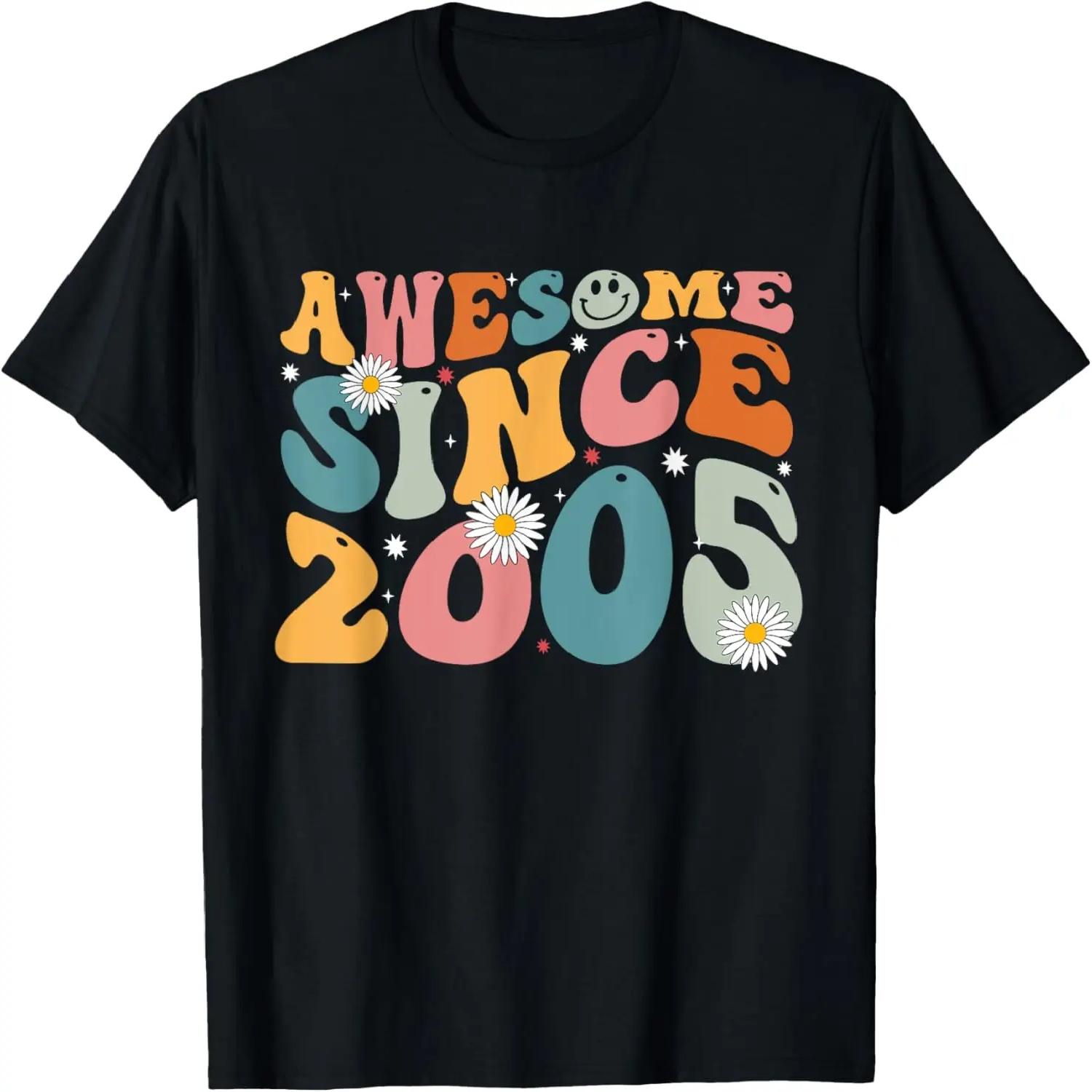 Awesome Since 2005 19th Birthday Retro Gifts Born In 2005 T-Shirt S