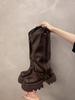 Fashion 2024 Autumn Women's Knee High Boots Western Round Toe Long Boots Women Western Shoes Chunky Heel Platform Women