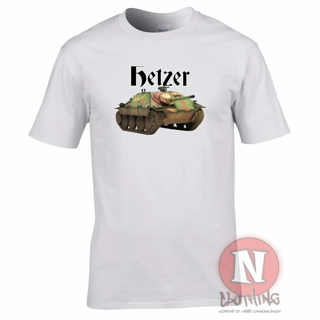 2. světová válka Německá vojenská zbroj Malý stíhač tanků Hetzer Panzer Tričko Letní Bavlněné Kulatý výstřih Krátký rukáv Pánské Tričko Nové