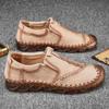 Fashion Brand New Men Classic Leather Casual Shoes High Quality Outdoor Rubber Hiking Large Size 46 Non-slip Comfortable Lightweight