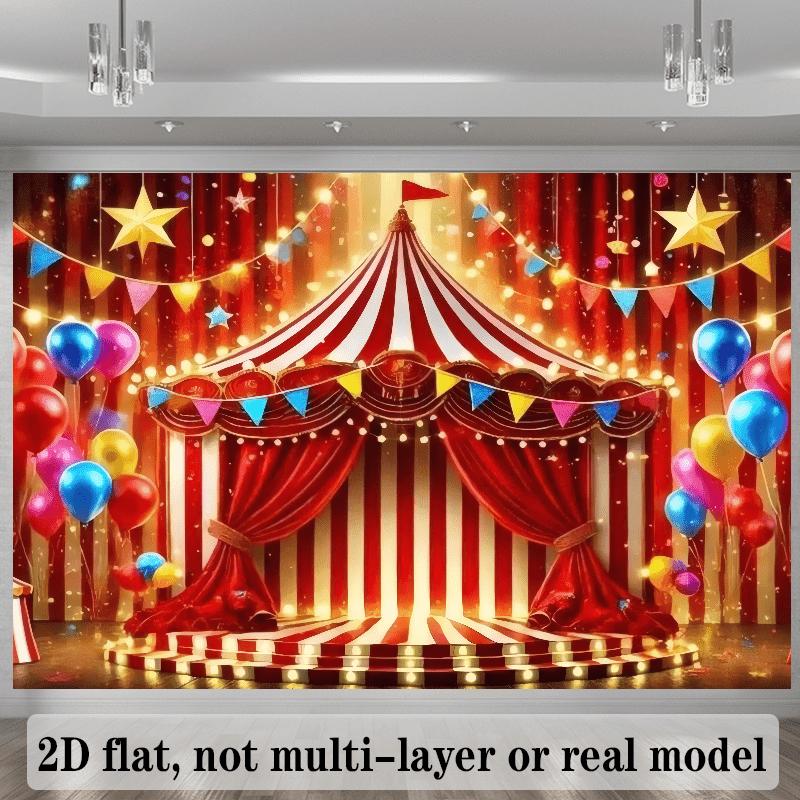 2D Planar Circus Theme Background Fabric for Studio Shooting Festival Celebration Interior Decoration Wall Decoration