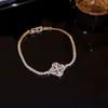 Four-leaf Zircon Buckle Bracelet, Fashionable Light Luxury Temperament, High-end Bracelet, Personalized Trendy Jewelry.