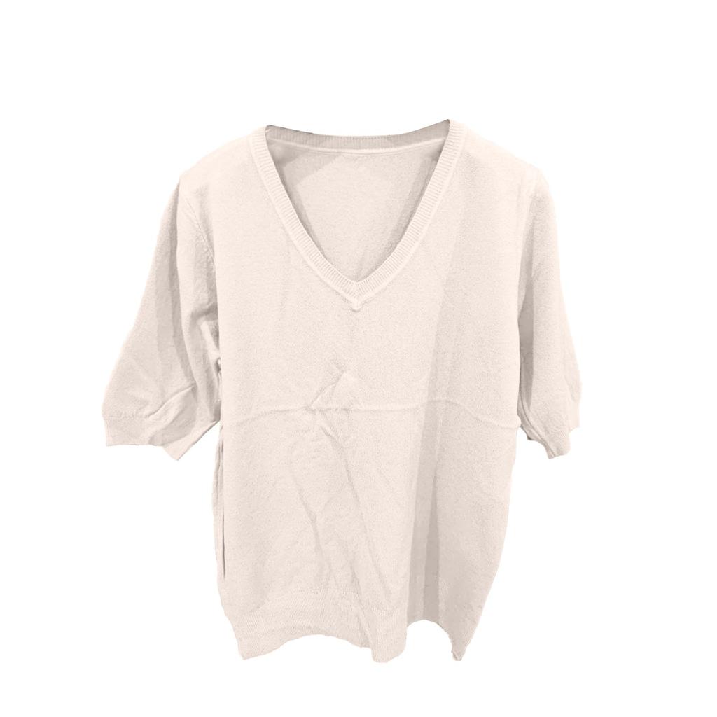 Fashion Women's Knitted V-neck Sweater Loose Bottoming Shirt T-shirt
