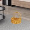 Cesta de Armazenamento Decorativa Feita de Rattan Sintético com Alça, Pendurada Feita à Mão para A