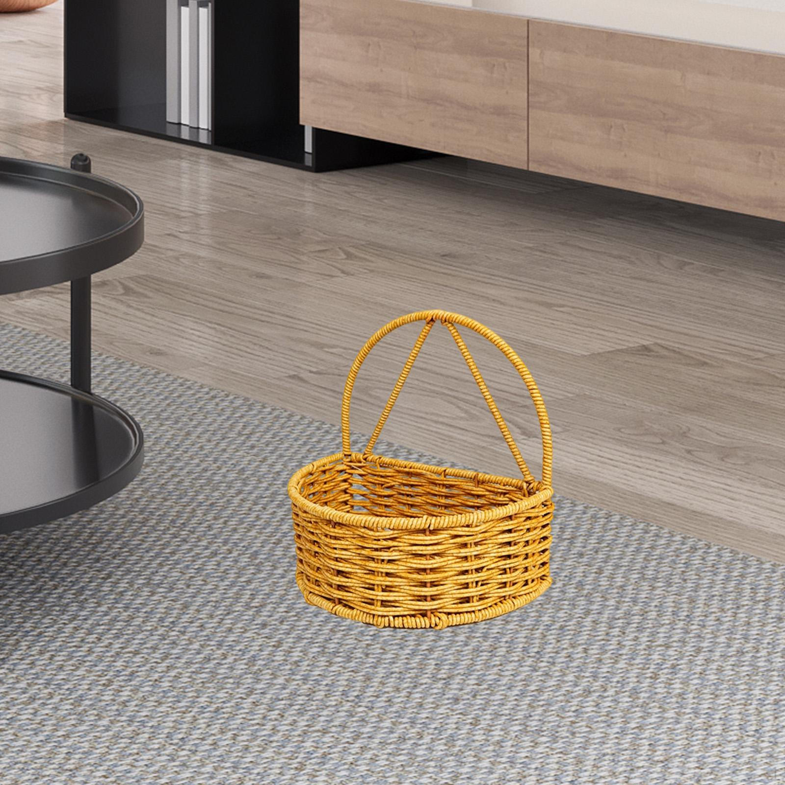 Декоративная корзина для хранения из искусственного ротанга с ручкой ручной работы подвесная для Semicircle 1 Layer 1060₽