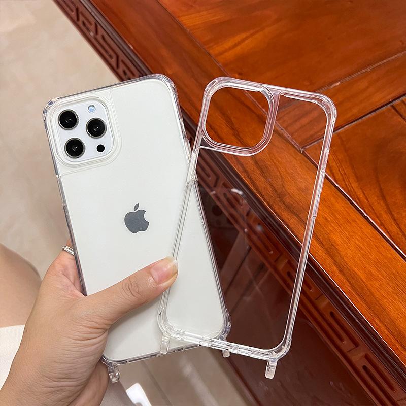 Applicable To Apple 15 Acrylic Two-in-one Lanyard Hole 16 Mobile Phone Case 13 Material IPhone Groove Case