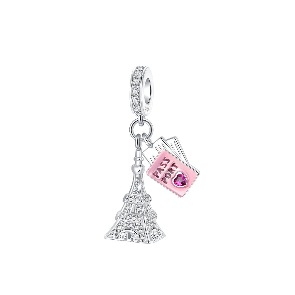 New Authentic Copper Statue of Liberty Paris Eiffel Tower Car Travel Charm Bead Charms Bead Charms Compatible With Bracelets Do It Yourself Fine Jewel