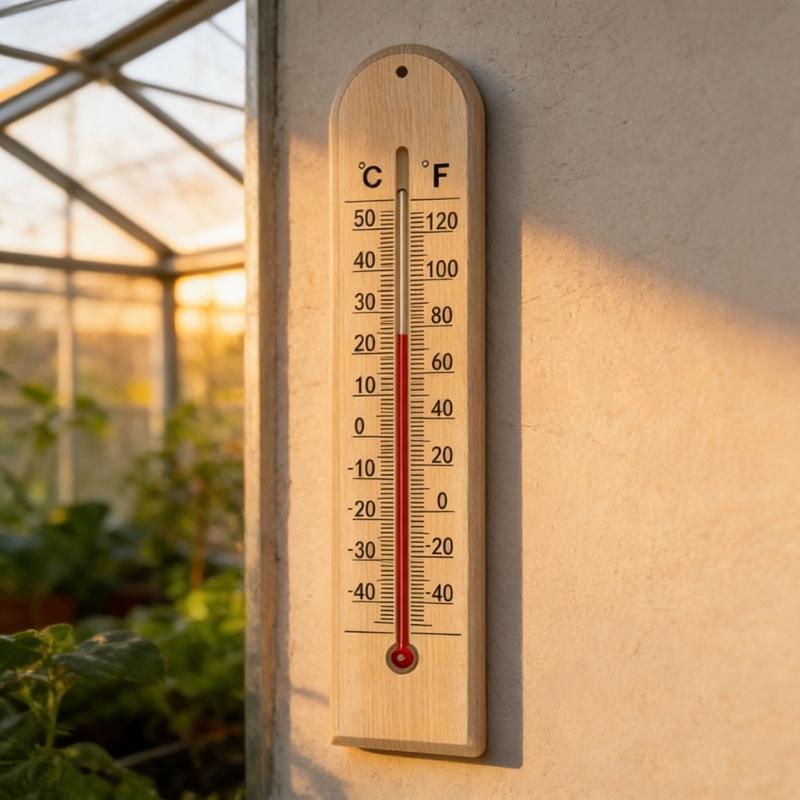 Wall Mountable Wooden Temperature Gauge Accurate -40℃ To 50℃ with Safe Kerosene Solution Large Display Area for Easy Installation