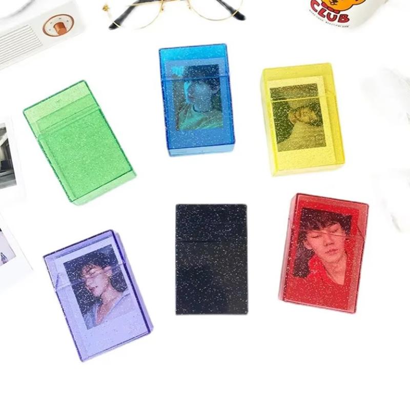 Aufbewahrungsbox für Fotokarten, Ins, transparente Blingbling-Box, Behälter, Idol, Kpop-Alben, Foto-Aufbewahrungsbox, Zigarettenetui