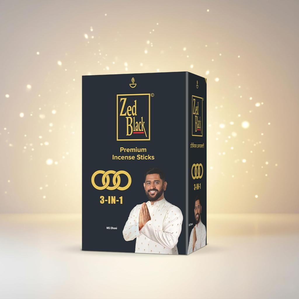 Zed Black 3-in-1 Premium Incense Sticks Pack Of 2 Long Lasting Aroma Sticks For Meditation Relaxation And Everyday Fragrance Use 168 Sticks Each