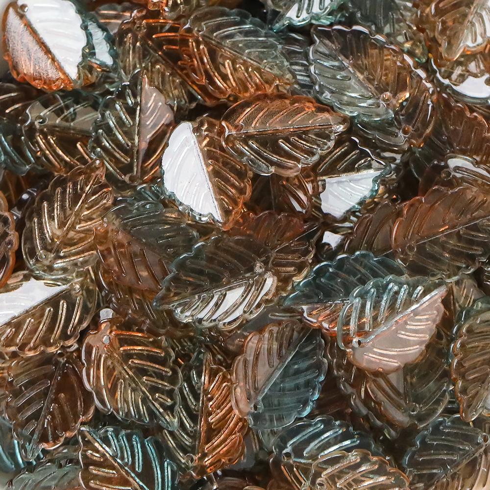10/20ks 17x24mm Barevné Skleněné Jahodové Listy Přívěsky pro DIY Výrobu Šperků Komponenty Příslušenství