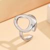 Gold-Plated Geometric Drum-Shaped Adjustable Stainless Steel Ring
