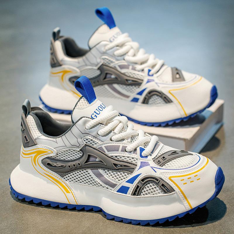 

Новая Мода Мужские Четыре Сезона Удобные Ботинки на Толстой Подошве Студенческие Мальчики Девочки Трендовые Дышащие Повседневные Кроссовки для Бега на Мягкой Подошве 44 синий