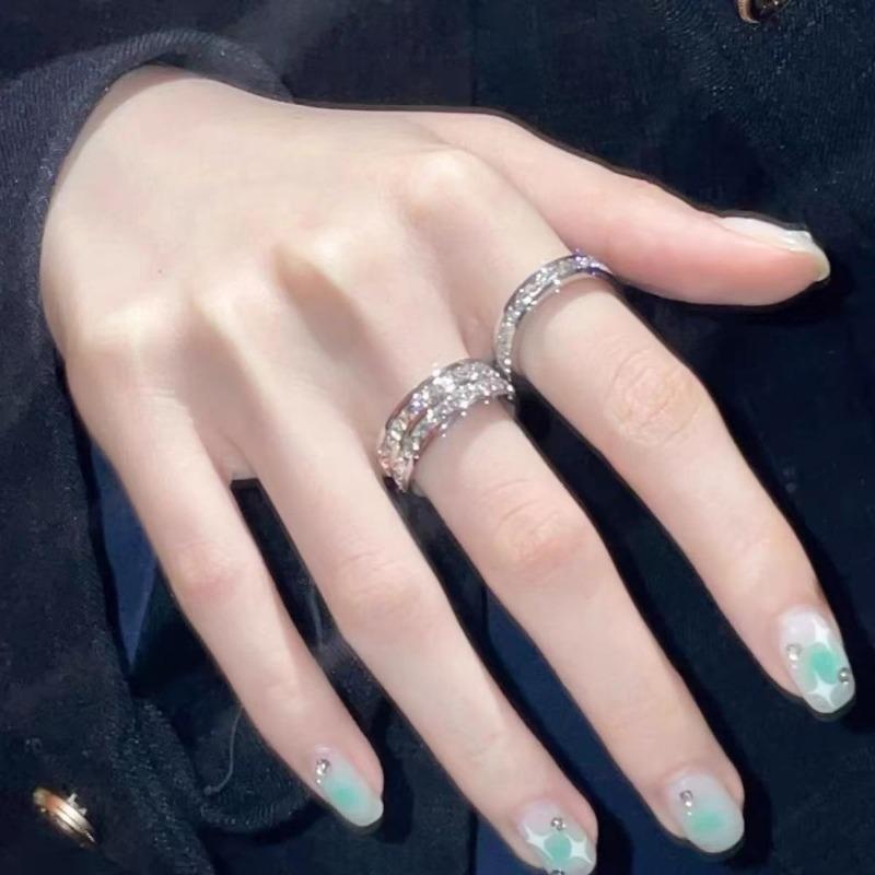 Baoman, Gypsy ring female niche design couple pair ring square diamond ring female tide cold wind index finger ring
