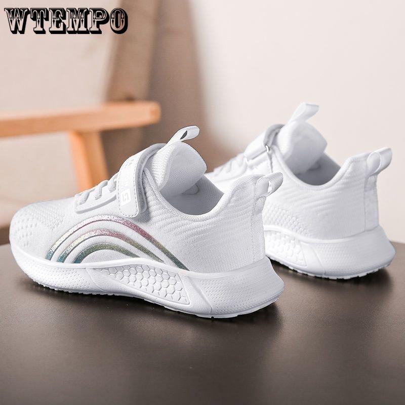 WTEMPO Girls' Summer Sneakers Thin Breathable Lightweight Mesh Sport Shoes Casual Slip Resistant Shoes Shock Absorbing Running Shoes