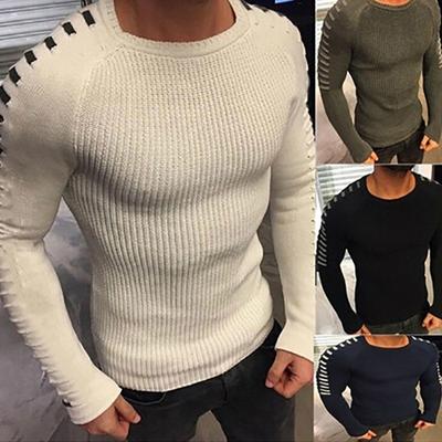 2025 Winter Men's Slim-Fit Long-Sleeved Round-Neck Knitted Top
