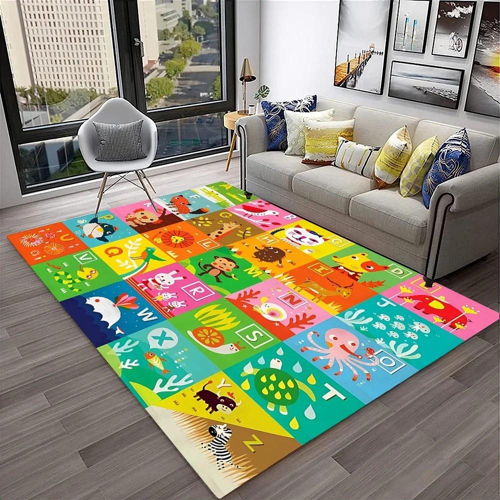 Alphabet ABC Carpet Early Education Cartoon Children Crawling Rugs Non-slip Bedroom Living Room Sofa Home Decoration Floor Mat