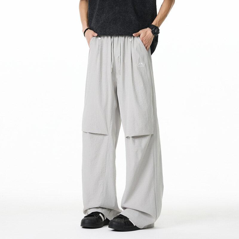 

Летние брюки для мужчин, прямые свободные повседневные брюки, брюки Ice Silk L