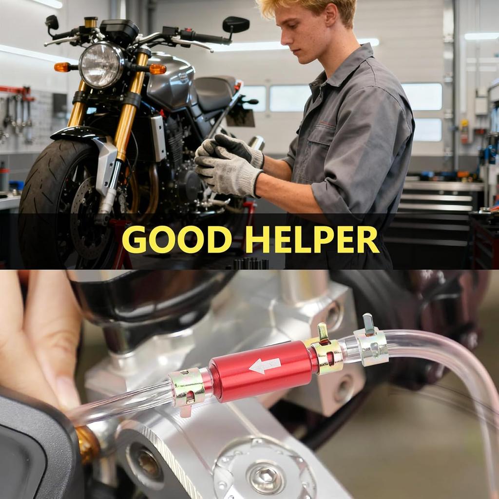 2 Pack Brake Bleeder Hose for Motorcycle Car with One Way Check Valve Tube 6MM Universal Brake Bleeding Tool Kit for Hydraulic System Bleeding, Car