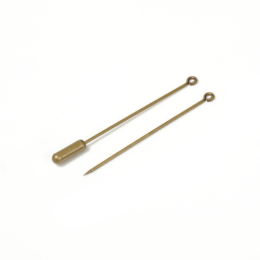 20pcs DIY Brooch Pin Base 50/70mm Long Brooch Pin Settings Loop Eye Brooch Safety Stopper Jewelry Making Components Wholesale