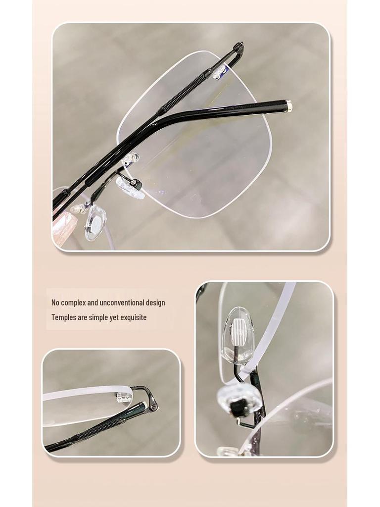 Randlose Cut-Edge Blaulichtfilter-Brillenfassung für Männer & Frauen - Schlankmachend für das nackte Gesicht, Große Passform, Myopie-kompatibel