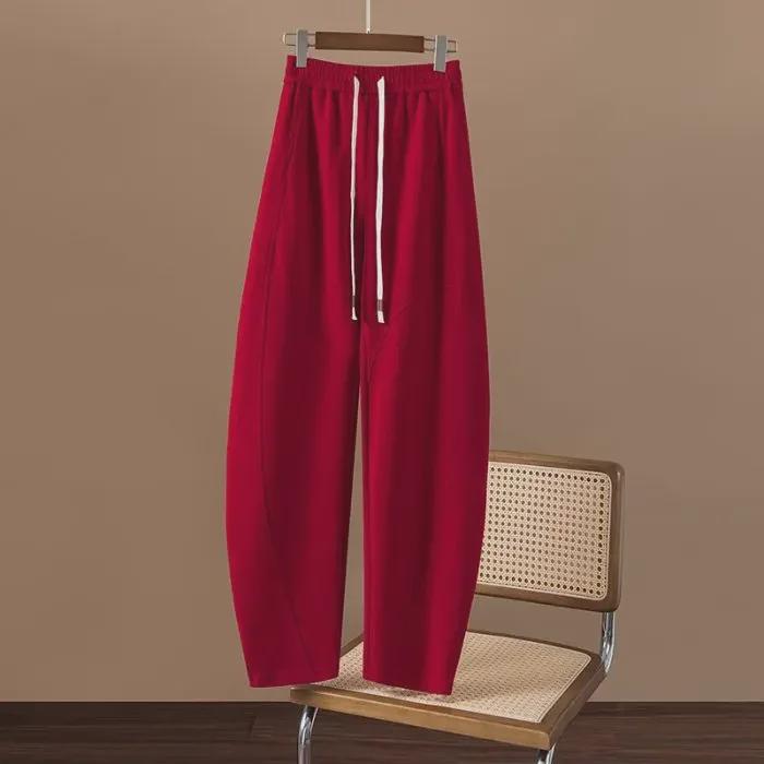 "European Niche Design Loose Casual Women's Pants: Slim, All-Match, Spring/Autumn Banana & Sickle Sweatpants"