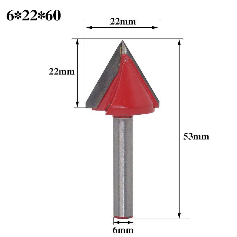 

14 Inch Shank 150° Cnc Carbide Alloy Milling Cutter 3d V Router Bit Tool 6*22*60°